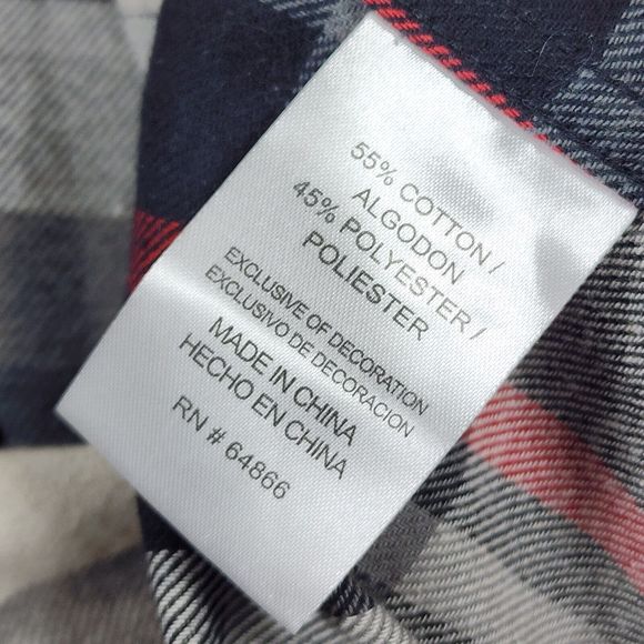 Lee Flannel Shirt Mens Medium Gray Plaid Warm Winter Button Up Long Sleeve - Picture 11 of 11